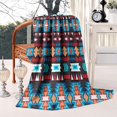 thumbnail image 4 of Blue and Orange Geometric Boho Pattern Blanket,Comfortable Soft Flannel Throw Blanket,All Season,Warm Lightweight Blankets for Sofa Bed Couch Living Room Chair,50"x60", 4 of 4