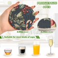 thumbnail image 3 of Haosy Set of 6 Drink Woven Coaster with Holder Heat Resistant Non-Slip Bar Coasters 4 Inches Holly Leaves Berries Candy Canes, 3 of 7