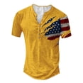 thumbnail image 2 of Mens 4th of July Distressed Henley Shirts Retro Short Sleeve 250 Anniversary Usa Shirt Shirt Casual Button Down T-Shirts Fashion Tee, 2 of 4