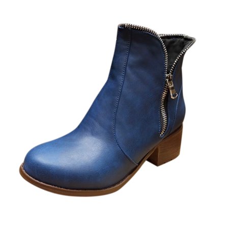 

HGWXX7 Toe Side Shoes Zipper Heel Women s Pointed Ankle Winter Boots Thick Warm Autumn Women s Boots Fall Shoes