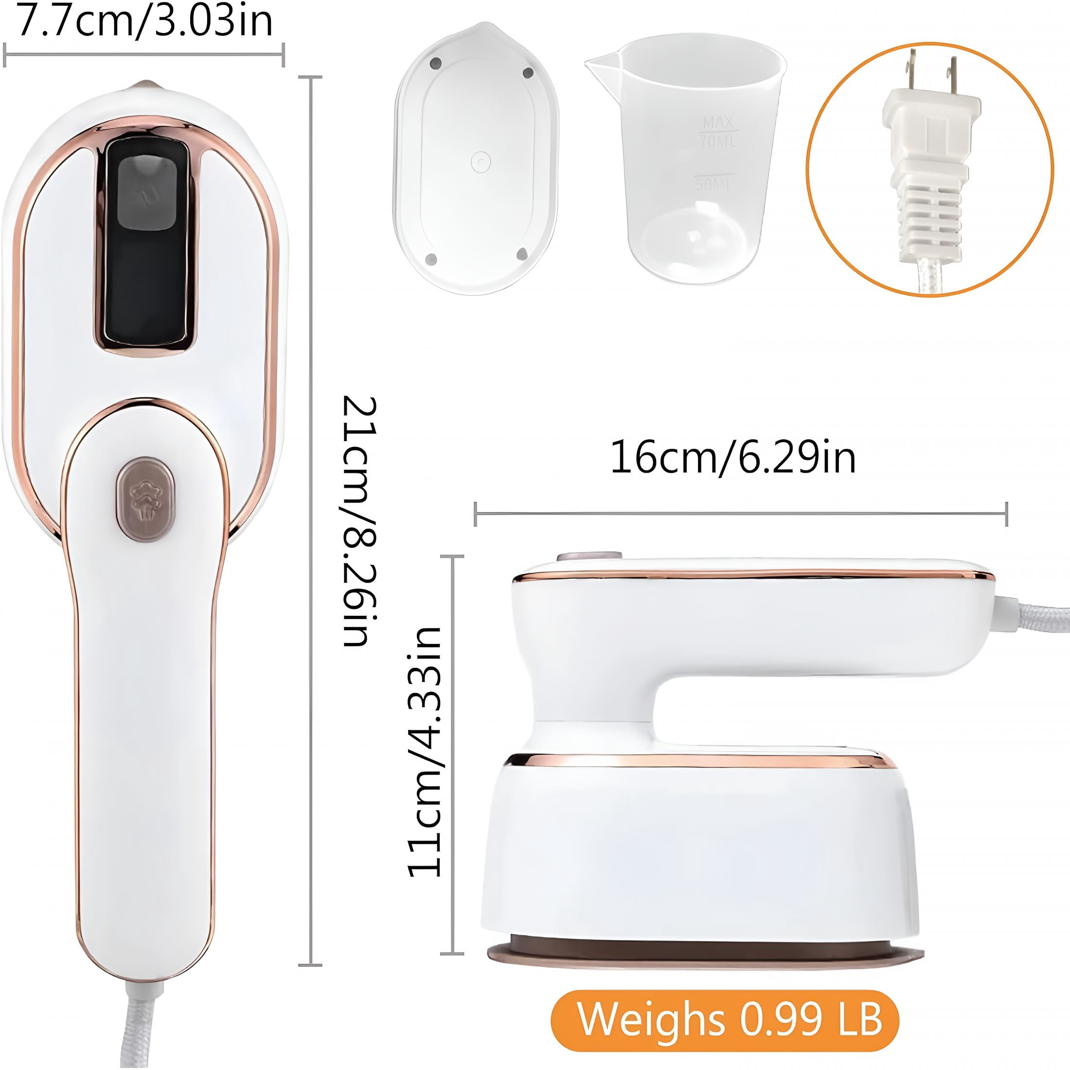 ACDANC Portable Handheld Steamer for Clothes,2-In-1 Ironing&Steaming,180° Rotatable Multi-Directional,Mini Travel Steamer,Suitable for Clothing of Most Sizes/Thickness for Dorm Room