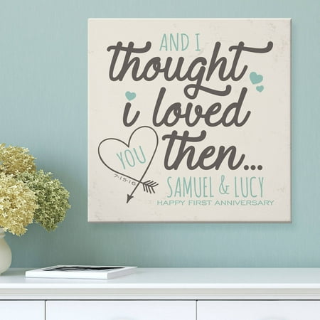 Personalized Loved You Then Anniversary Canvas, 11" x 11"