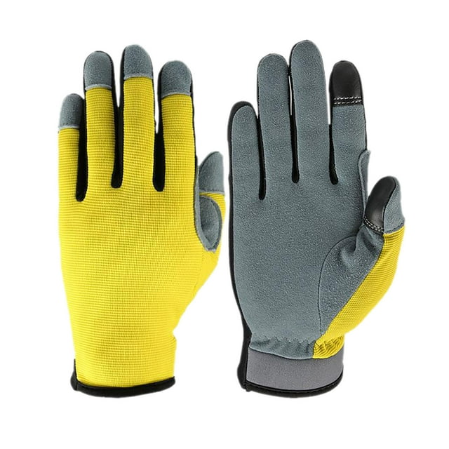Fgnfyis Gardening Labor Gloves for Outdoor Handling Work Against Hand Injury Durable and Puncture- Yellow