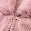 thumbnail image 6 of Ecqkame Womens Sherpa Cape Shawl Faux Fur Collar Tie Front Fleece Lined Warm Poncho Winter Warm Soft Dressy Outerwear Pink Free Size, 6 of 8