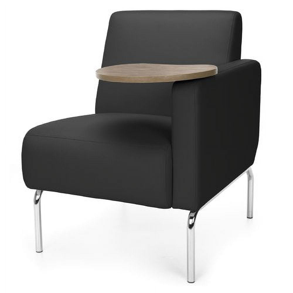 OFM Triumph Series Model 3001LT Polyurethane Modular Left Arm Lounge Chair with Tungston Tablet, Black