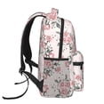 thumbnail image 3 of Rateoe Rose Flowers Pattern Casual Backpack for School, Work, Travel – Adjustable Straps, Multiple Compartments – Ergonomic Design, Fits Laptops and Tablets, 3 of 5