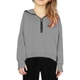 thumbnail image 5 of LUOGENLI Hoodies for Teen Girls Cotton Girls Hooded Jacket Full Zip up Sweatshirt with Front Pockets Soft Warm Outerwear for Toddler Kids Youth Casual Winter Pullover Grey Size 13-14 Years, 5 of 6