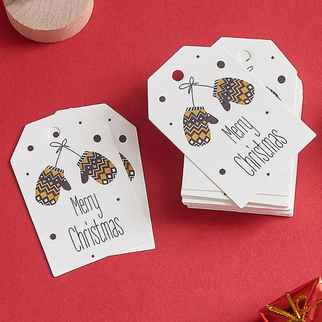 50 unids/lote Feliz Navidad DIY etiqueta de regalo única decoración de árbol de Navidad