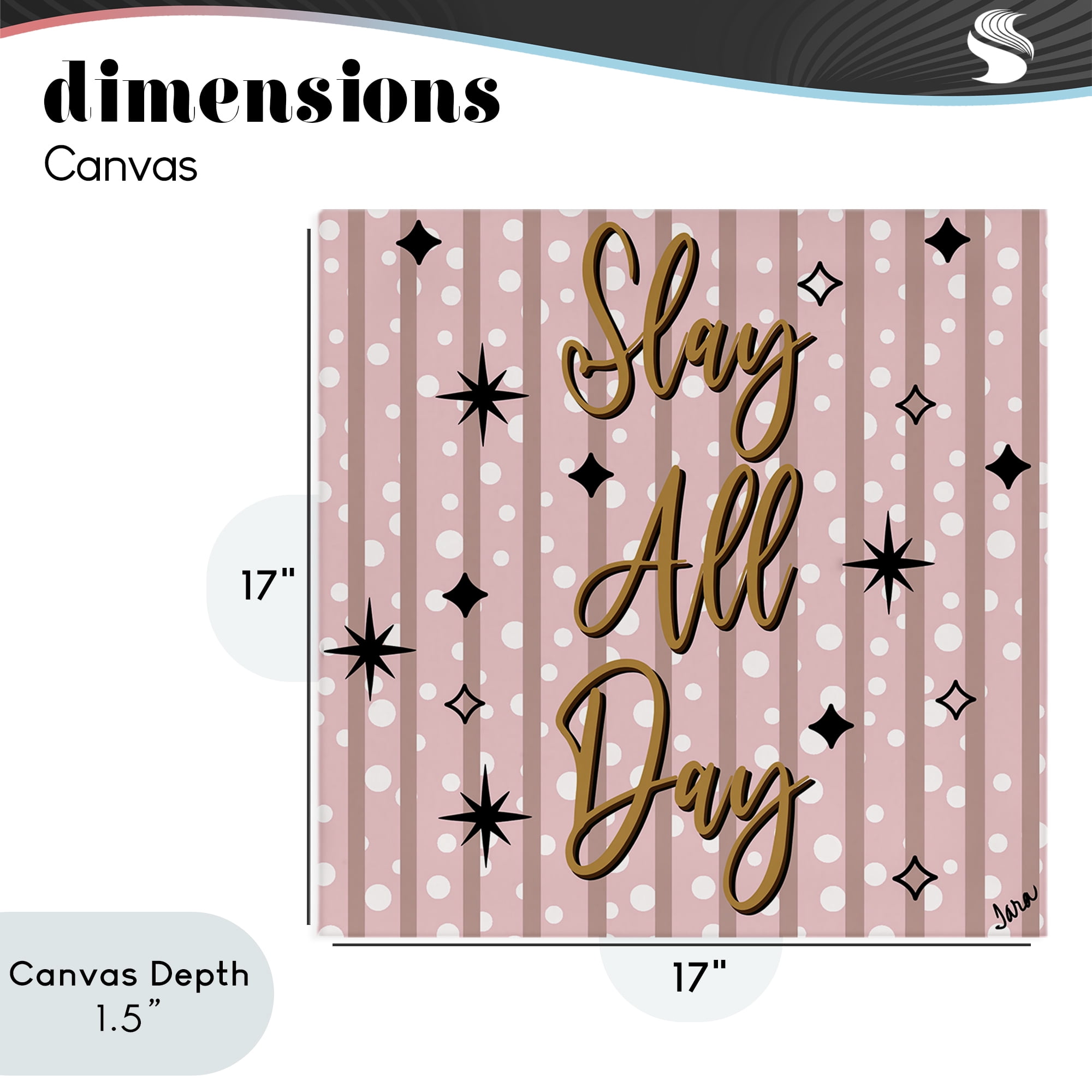 Stupell Industries Slay All Day with Sparkle Pattern Canvas Wall Art, design by Tara Boone
