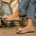 thumbnail image 6 of Womens Bowknot Ballet Flats Pointed Toe Comfortable Slip On Canvas Dress Shoes Casual Non Slip Walking Loafers Brown Size 6.5, 6 of 8