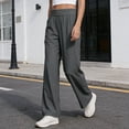 thumbnail image 6 of Hurxie Cargo Pants for Women High Waisted Baggy Wide Leg Stretchy Y2K Streetwear Black Cargo Pants Women with Pockets Gray,S, 6 of 6