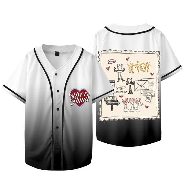 Avery Anna Doodle chaqueta de béisbol camiseta Let Go Letters Tour Merch mujeres hombres camisetas de manga corta
