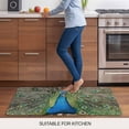 thumbnail image 5 of Peacock Feathers Doormat Outdoor Entrance 20"x31.5", Contemporary Aesthetic Art Absorb Moisture Dirt Door Mats, Non-Slip Rubber Backing Floor Mats Indoor, Low-Profile Front Door Rugs, 5 of 9