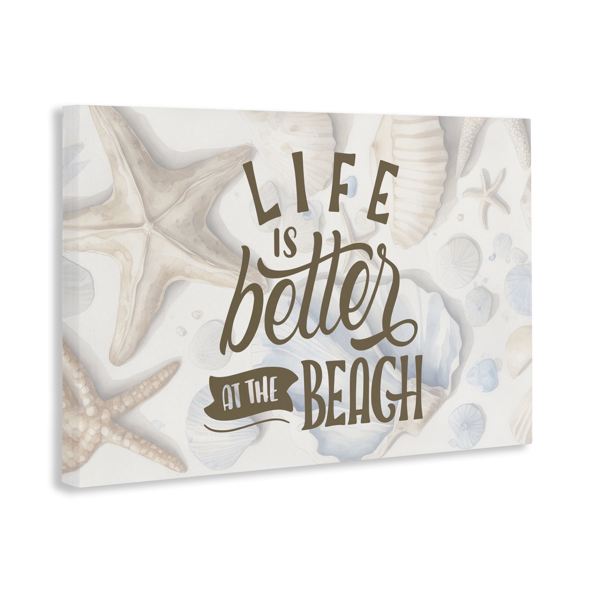 Stupell Industries Better At Beach Seashells Canvas Wall Art, design by Kim Allen