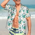 thumbnail image 4 of Uemuo Hello Summer Printed Regular Fit Short Sleeve Casual Hawaiian Shirt for Men,Aloha shirt,Tropical shirt,Floral print shirt,Vacation Beach shirt-X-Large, 4 of 9