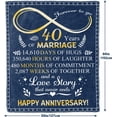 thumbnail image 2 of 40th Anniversary Blanket Gifts, 40th Wedding Anniversary Couple Gifts, Best 40th Gifts Ideas, 40 Years of Marriage Gifts for Parents, Grandparents, Dad, Mom, Her, Him 60"x50" Throw Blanket, 2 of 6