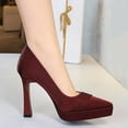 thumbnail image 2 of High Heels for Women Stiletto Pointed Toe Pumps 11.5 CM Satin Wedding Evening Party, 2 of 6