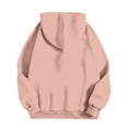 thumbnail image 4 of Oversized Hoodies with Pocket Women Cotton Plain Pullover Hooded Sweatshirts Sweater Long Sleeve Fleece Lined Tops (M, Pink), 4 of 5