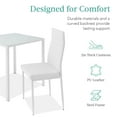 thumbnail image 5 of Best Choice Products 3-Piece Kitchen Dining Table Set w/ Glass Tabletop, 2 PU Leather Chairs - White, 5 of 8