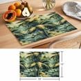 thumbnail image 6 of Summer Palm Tree Placemats Set of 12 Farmhouse Retro Tropical Plant Leaves Place Mats Indoor Wipeable Table Mats Washable Cloth Dining Table Placemats for Kitchen Holiday Party Home Decor 13x19 Inch, 6 of 9