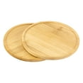 thumbnail image 4 of ZEONHAK 10 Pack 6 Inch Round Bamboo Platter Saucer, Natural Bamboo Plant Pot Trays, Wooden Serving Tray for Plants, 4 of 7