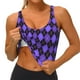 thumbnail image 3 of Fotbe purple argyle Sujetador Deportivo Largo sin Aros para Mujer con Almohadillas y Soporte Medio, Transpirable y Absorbente, Camiseta Tipo Chaleco o Tank Top-Medium, 3 of 8