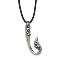 thumbnail image 1 of Collier Crochet Poli et Antique en Acier Inoxydable 20 Po, 1 of 3