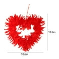thumbnail image 3 of JeashCHAT Valentine's Day Wreath, 10.6" Heart Shaped Red Feather Wreath for Front Door Valentines Door Wreath for Indoor Outdoor Home Wedding Anniversary Party Decorations, 3 of 6