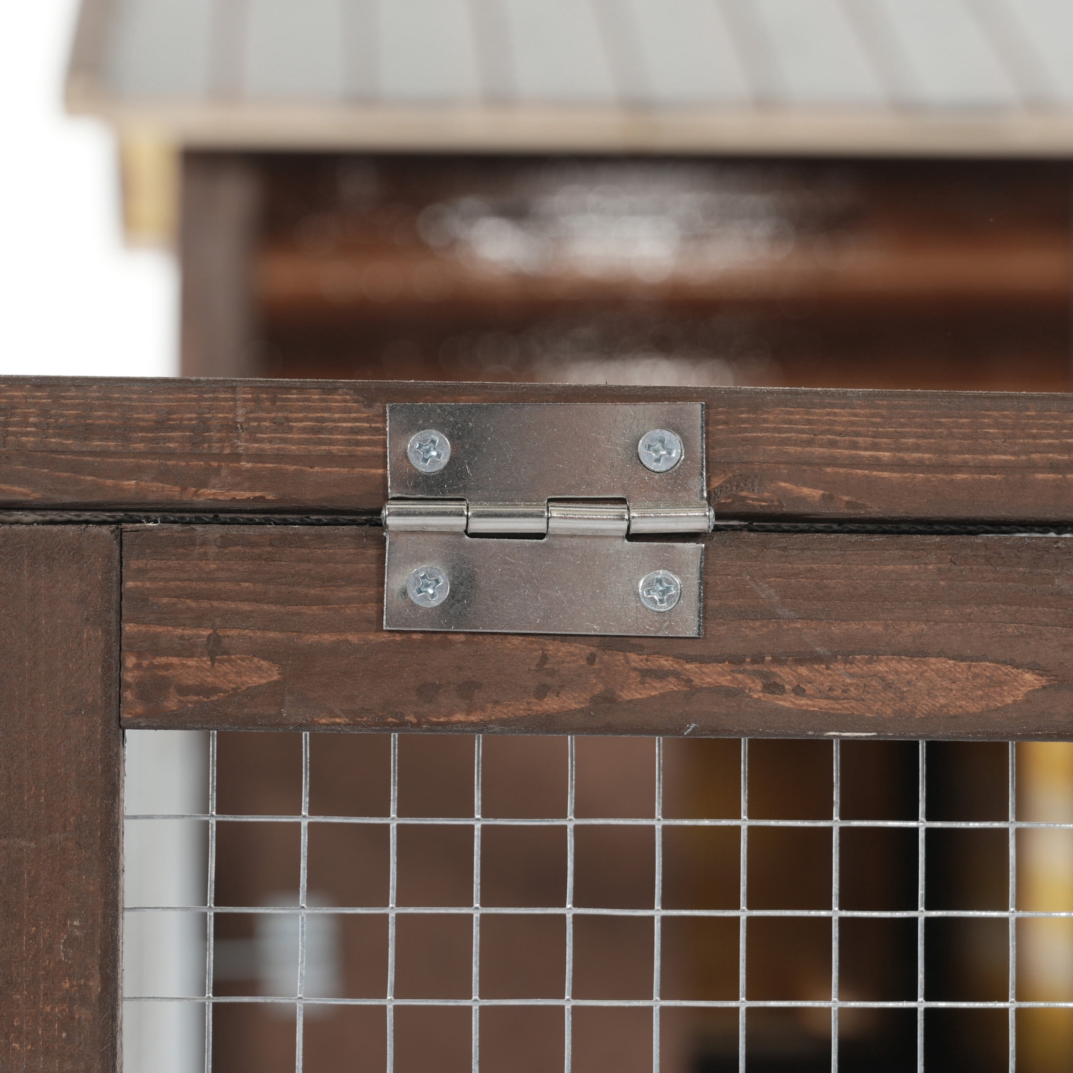 Christopher Knight Home Outdoor Wooden Chicken Coop, Elevated Hen House with Run, Nesting Box, Dark Brown