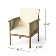 thumbnail image 5 of GDF Studio Oliver Outdoor Acacia Wood Club Chairs with Cushions, Set of 2, Gray and Cream, 5 of 10
