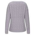 thumbnail image 6 of IROINNID Women Solid Color V Neck Knitted Sweater Long Sleeve Pullover Knitwear Casual Blouse Winter Warm Soft Comfortable Tops for Daily Wear(Purple#2,L), 6 of 6
