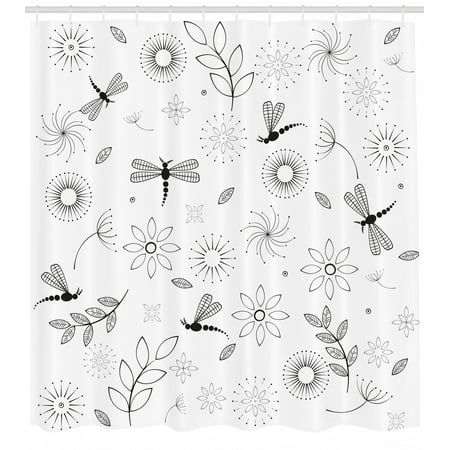 Dragonfly Shower Curtain Ethnic Bohem Inspired Flying Butterfly
