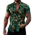 thumbnail image 1 of Camisas Para Hombre Manga Larga Nueva camisa informal para hombre, camisa de moda de calle, camisa de manga corta para la playa (Green, XL), 1 of 4