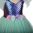 thumbnail image 5 of HAYIMI Child Girls Party Dress With Color Blocking And Lace Trim Tutu Gown For Toddler To Big Kid Holiday Pageant Performance Comfort Special Occasion Back To School Swing Flowy Sundress, 5 of 8