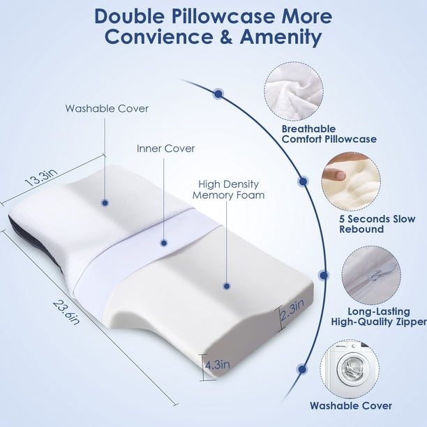 QUTOOL Memory Foam Cervical Pillow for Neck Shoulder Pain Relief