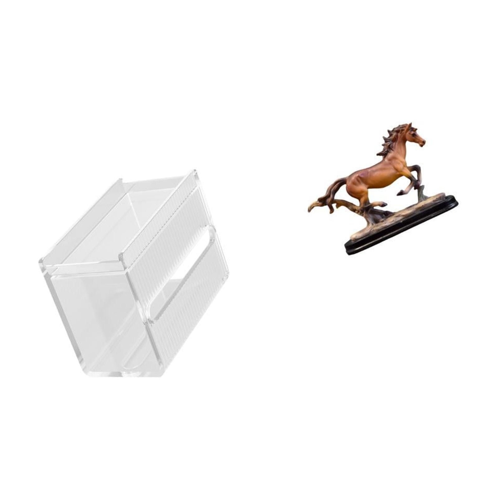 Fiocias Tissue Case Wall Mounted Toilet Paper Storage Box Acrylic Toilet Tissue Towel Holder Horse Figurine Miniature Sculpture Suitable for Kitchen Shower Ro