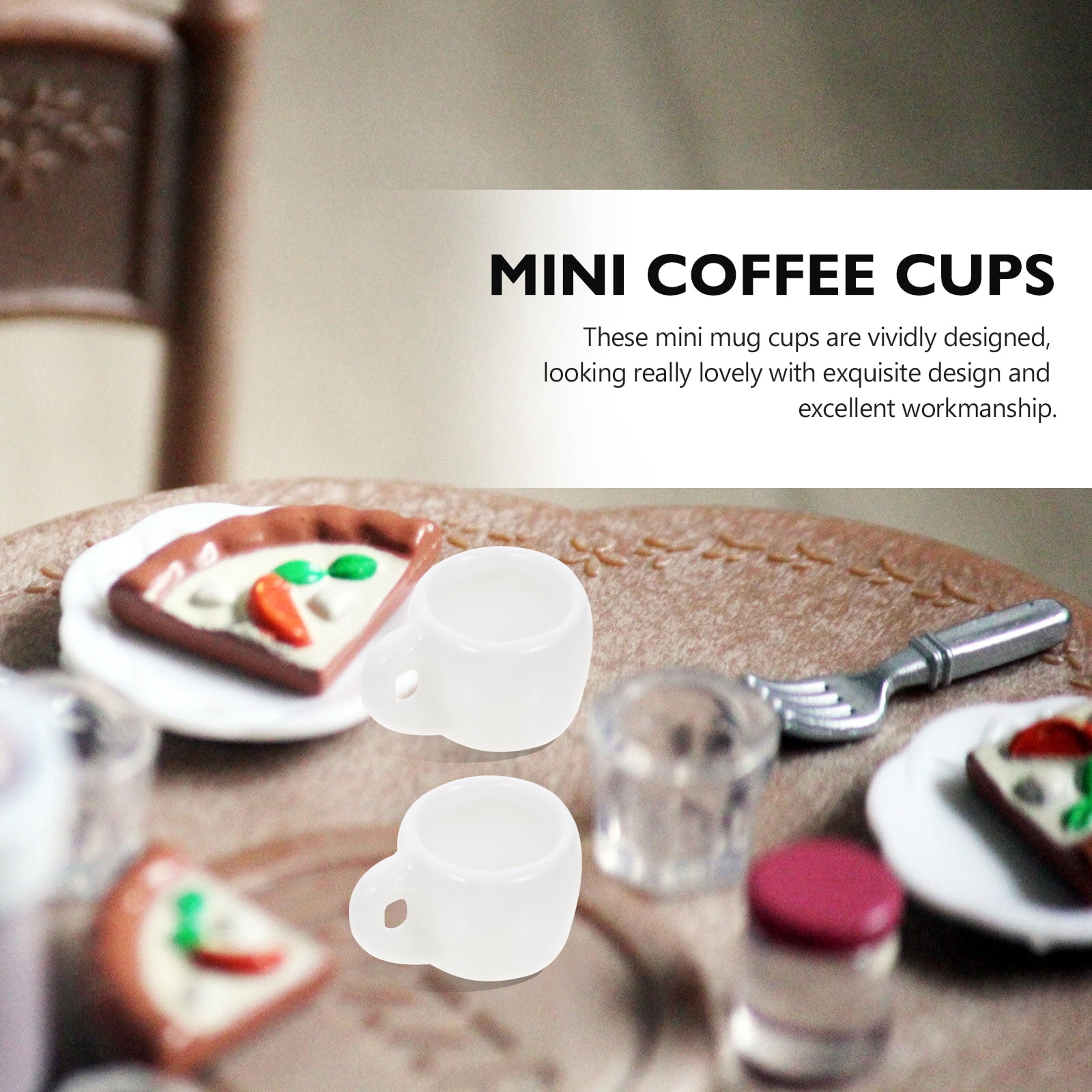 8 Pcs Mini Ceramic Mug Porcelain Coffee Cups Miniatures White Mugs Ceramics Child