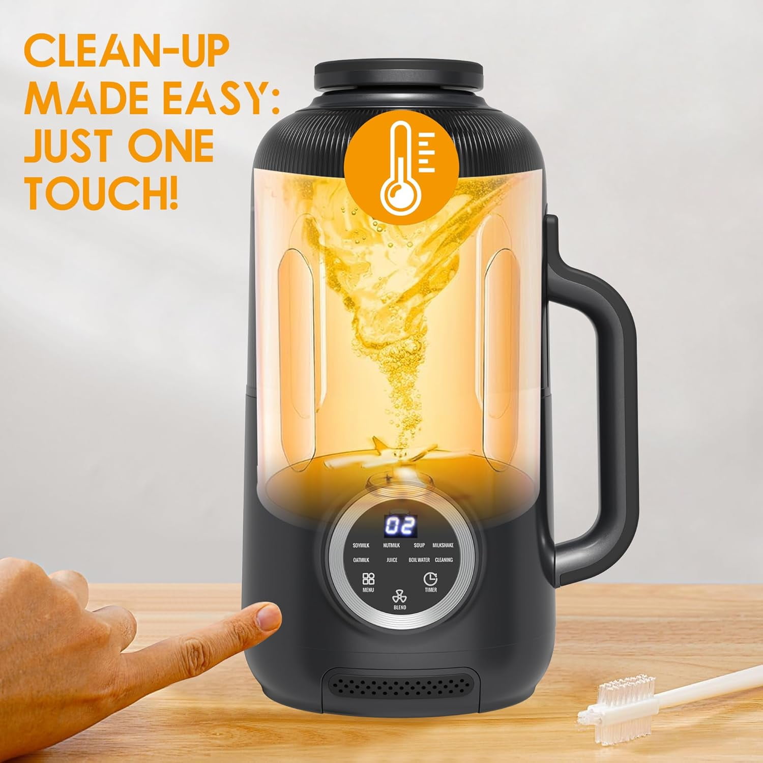 8 in 1 Nut Milk Maker Blender, 40oz Homemade Soy, Almond, Oat, Coconut, Plant Based Milks and Non Dairy Beverages, Automatic Soybean Milk Machine with Delay Start/Keep Warm/Boil Water, Black
