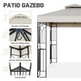 thumbnail image 6 of COOS BAY 8 x 8 Outdoor Patio Gazebo with Corner Shelves, Two-Tiered Soft Top Canopy for Backyard, Lawn, Deck and Garden, Beige, 6 of 8
