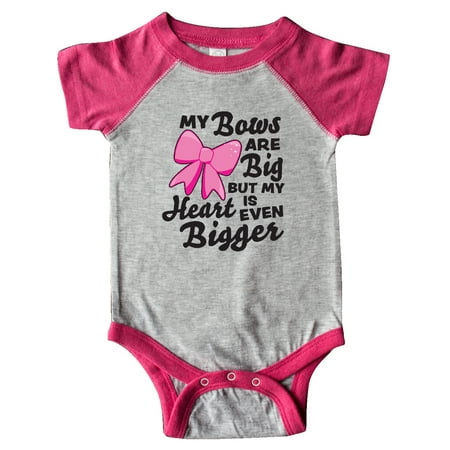 

Inktastic My Bows are Big But My Heart is Even Bigger Gift Baby Boy or Baby Girl Bodysuit