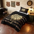thumbnail image 2 of Manfei Camo Basketball US Flag Twin Comforter Sets, Drip Sports Bedding Set, Brown Black, Black Reversible 2pcs, 1 Comforter and 1 Pillowcase, 2 of 6