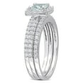 thumbnail image 3 of Everly Women's Created Sapphire Created Aquamarine Sterling Silver Bridal Set, 3 of 8