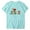 Blue, variant on WREESH Women's Round Neck Summer T-Shirt Fashion Short Sleeve Blouse with Graphic Print Olive Green