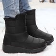 thumbnail image 2 of Gyexs Mens Snow Boots, Winter Shoes for Women 2025 Platform, Fuzzy, Buckle, Moto, Cap Toe, Women's Fashion, Black, Size 6, 2 of 7
