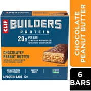 CLIF BUILDERS Protein Bars Chocolatey Peanut Butter Flavor, Plant Protein, Gluten Free Bars, 6ct
