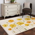 thumbnail image 3 of Area Rugs for Living Room Bedroom, Yellow Flowers 4'x6' Rug Washable Carpet Runner Indoor Outdoor, Farmhouse Botanical Watercolor Floral Non Slip Accent Floor Mats Rug for Kitchen, Office, 3 of 8