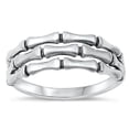 thumbnail image 1 of All in Stock Sterling Silver Wrap Around Bamboo Ring Size 8, 1 of 3