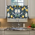 thumbnail image 2 of Yayeee Kitchen Curtains Tier Pair Light Filtering 27"x36" Rod Pocket Short Cafe Window Panel, Lemon Flowers, 2 of 7
