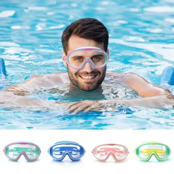 Large Frame Swim Goggles for Adults - Electroplated Anti-Fog HD Myopia Swimming Goggles with Adjustable Nose Cover, Leak-Proof Seal for Men & Women, Pool & Open Water by PALIFEUR