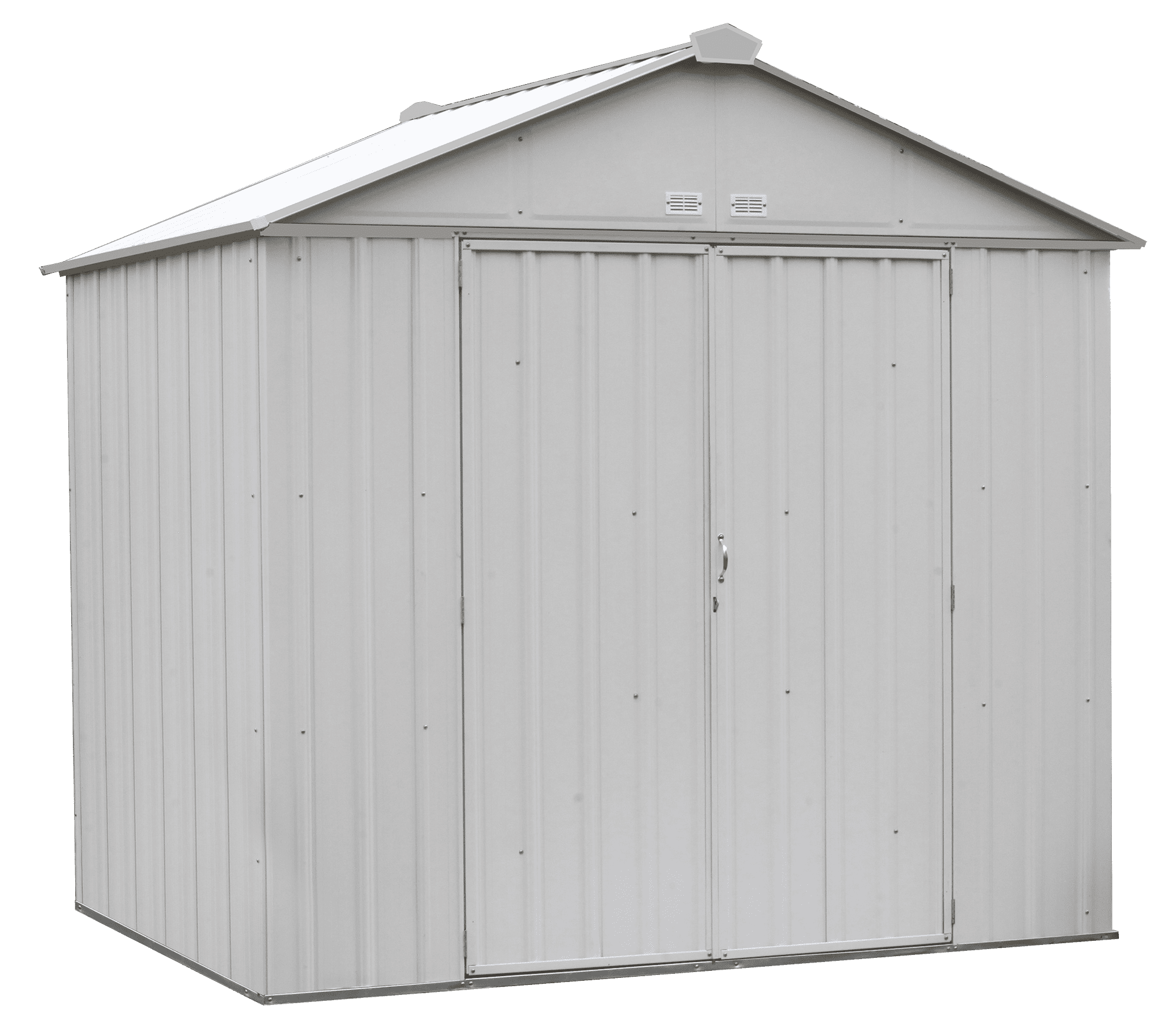 Steel Storage Shed 8 x 7 ft. Galvanized High Gable Cream